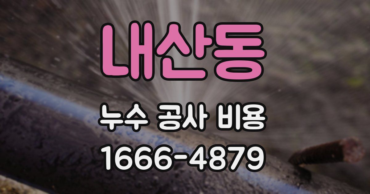 내산동 누수 공사 비용