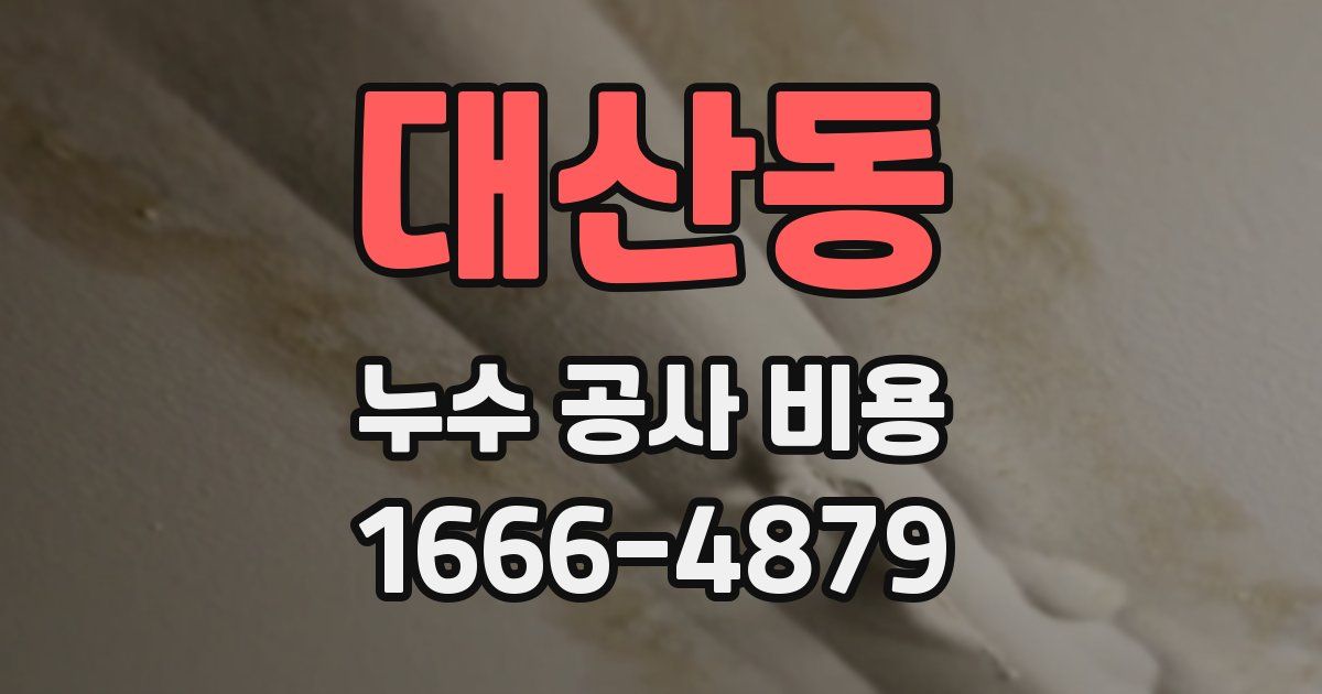 대산동 누수 공사 비용