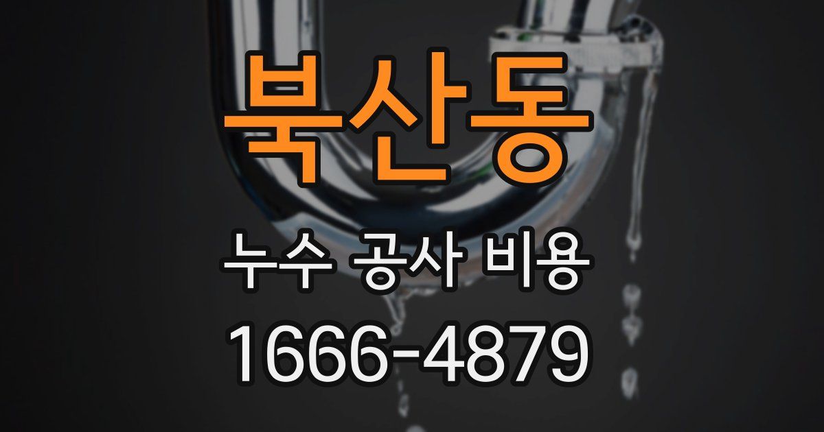 북산동 누수 공사 비용
