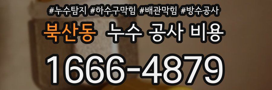 북산동 누수 공사 비용