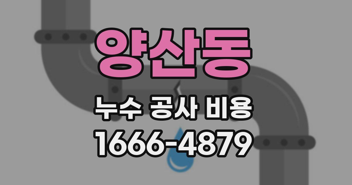 양산동 누수 공사 비용