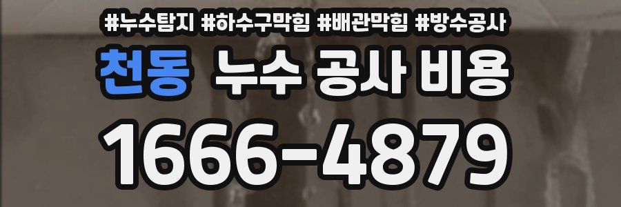 천동 누수 공사 비용
