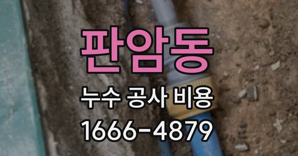 판암동 누수 공사 비용