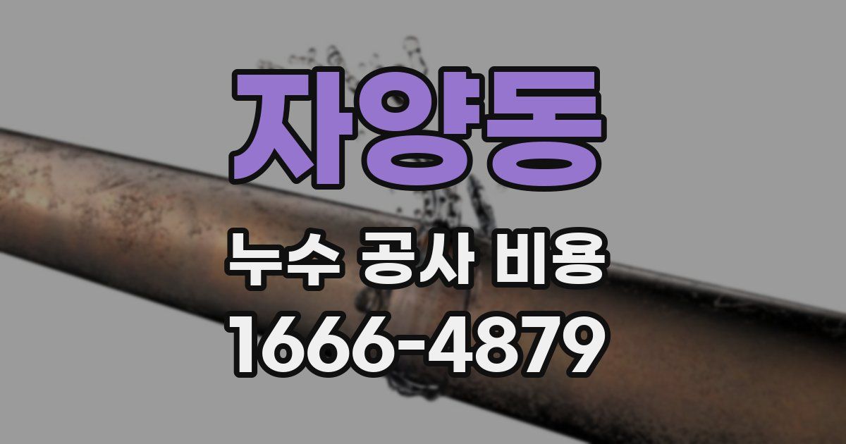 자양동 누수 공사 비용