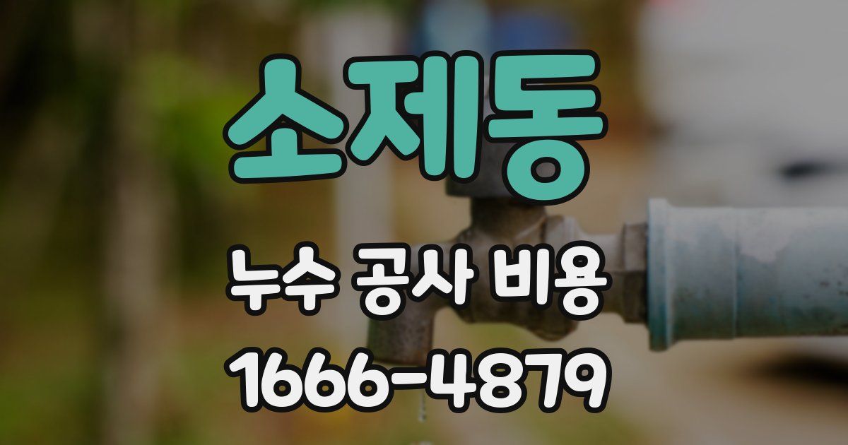 소제동 누수 공사 비용