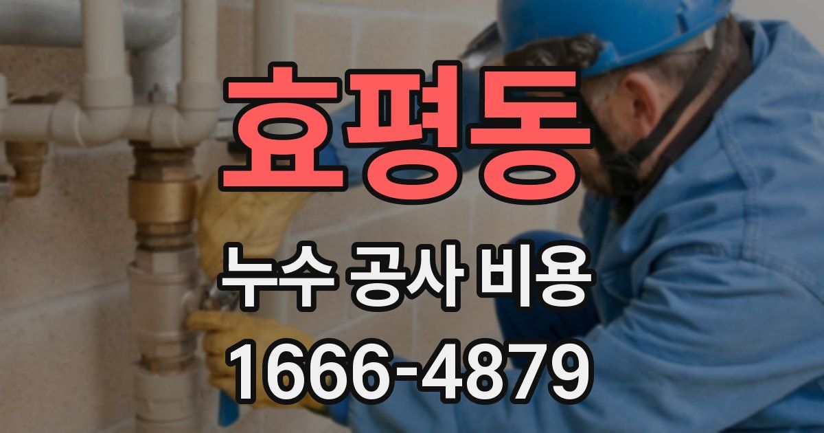 효평동 누수 공사 비용
