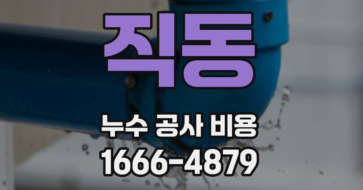 직동 누수 공사 비용