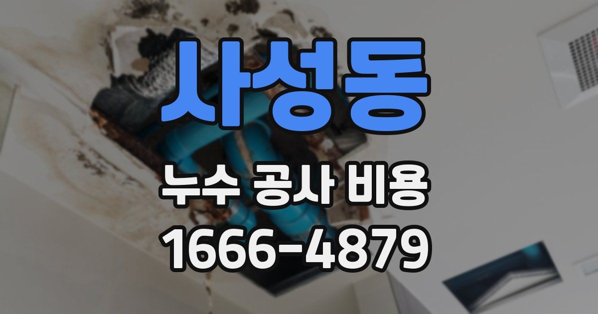 사성동 누수 공사 비용