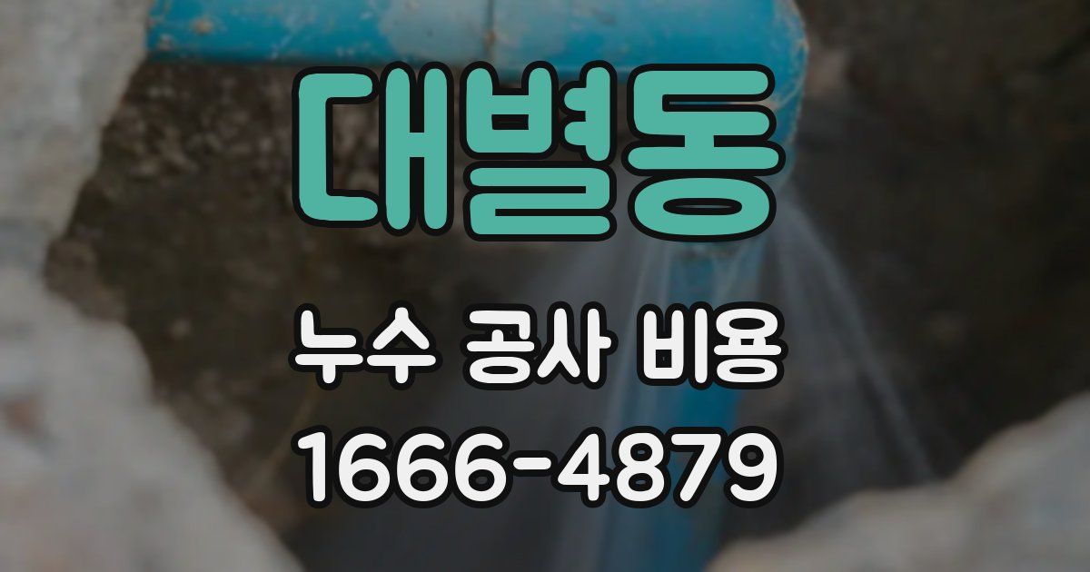 대별동 누수 공사 비용