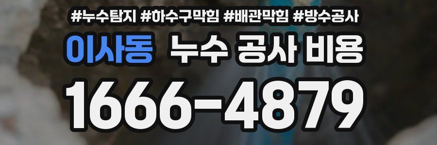 이사동 누수 공사 비용