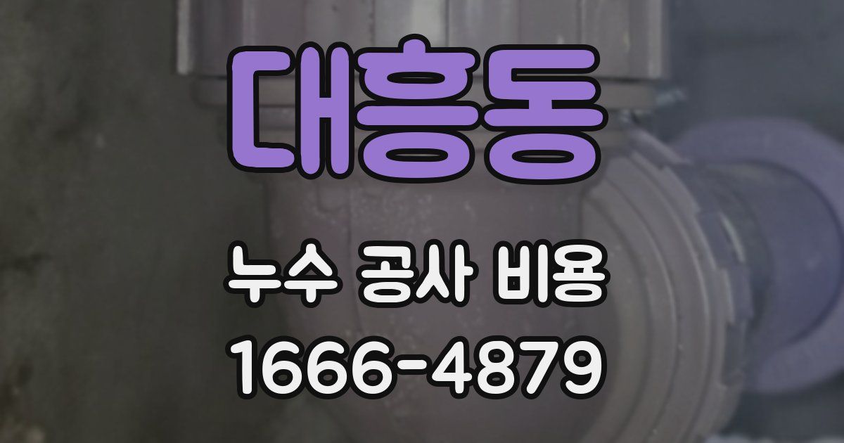 대흥동 누수 공사 비용