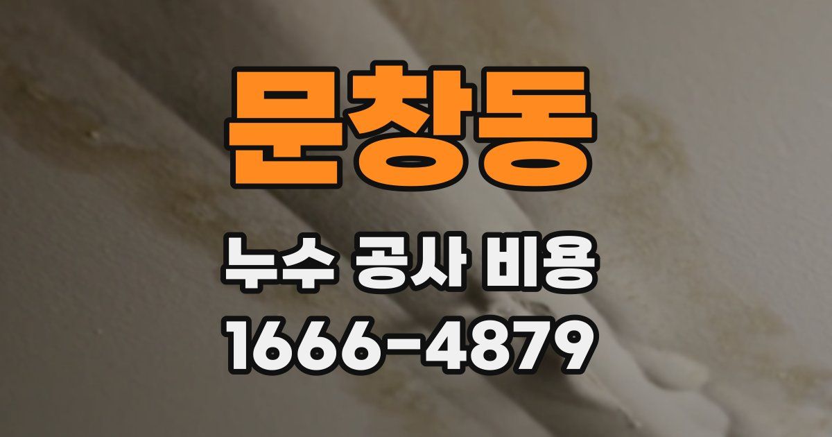 문창동 누수 공사 비용