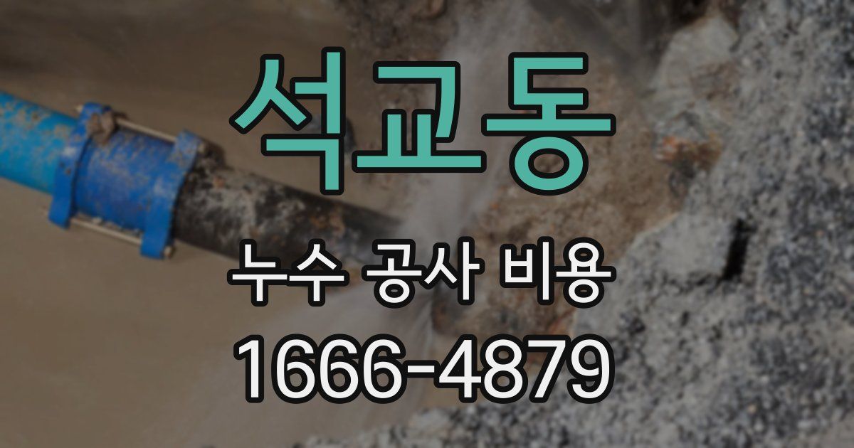 석교동 누수 공사 비용