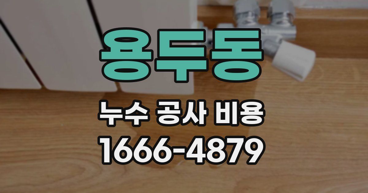 용두동 누수 공사 비용