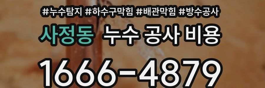 사정동 누수 공사 비용