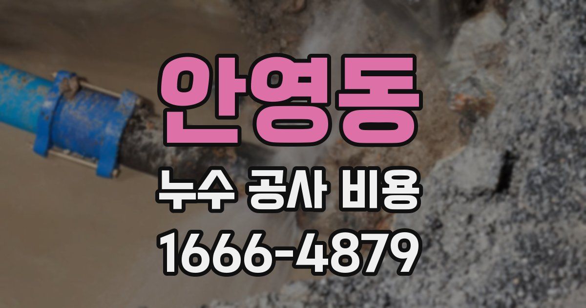 안영동 누수 공사 비용