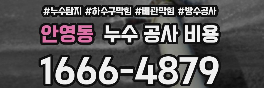 안영동 누수 공사 비용