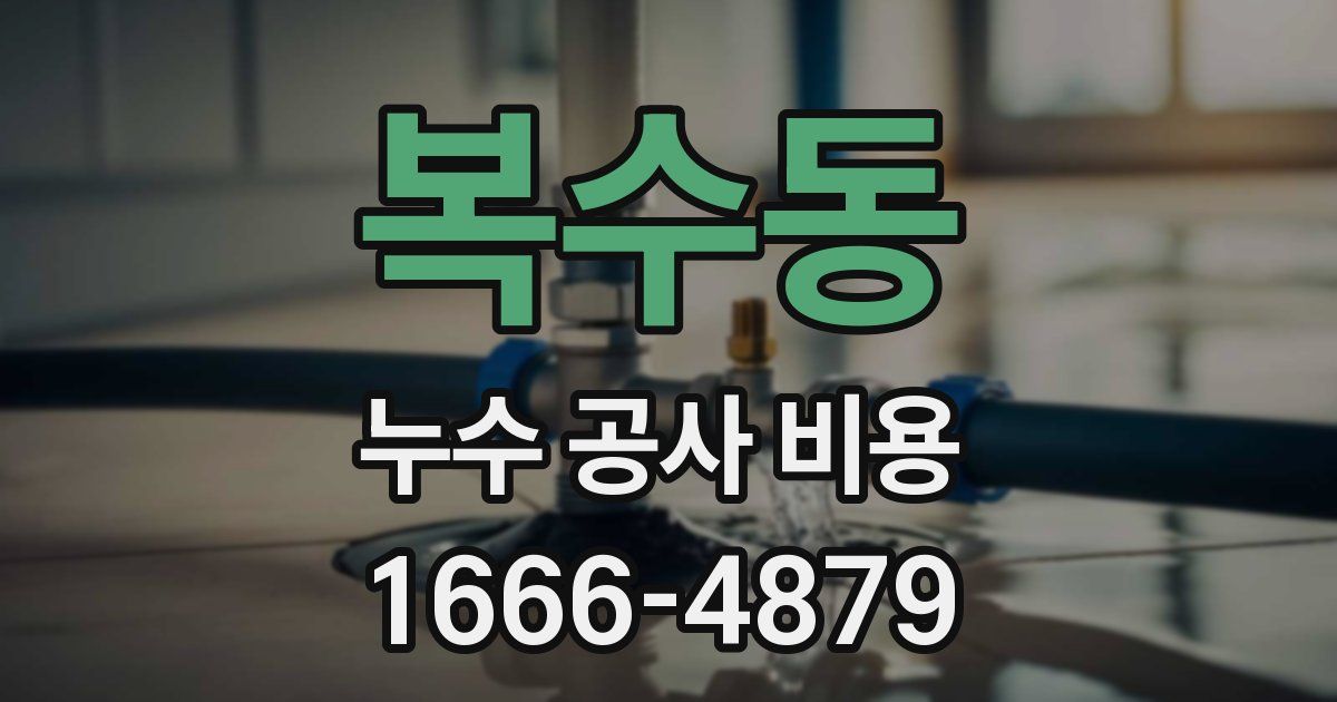 복수동 누수 공사 비용