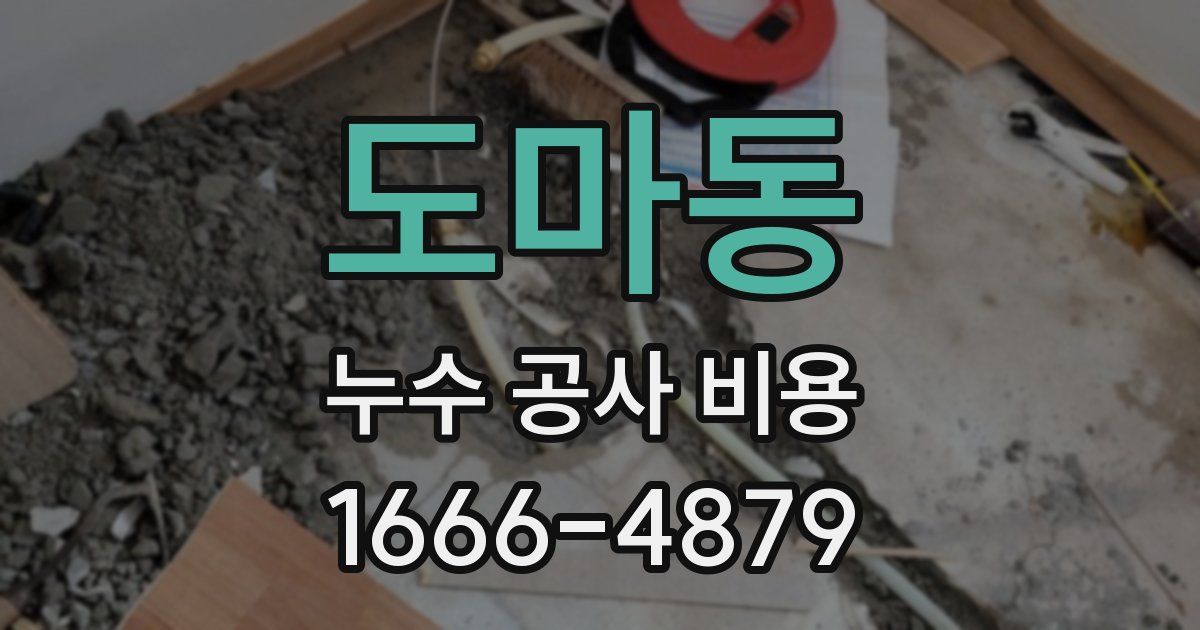 도마동 누수 공사 비용