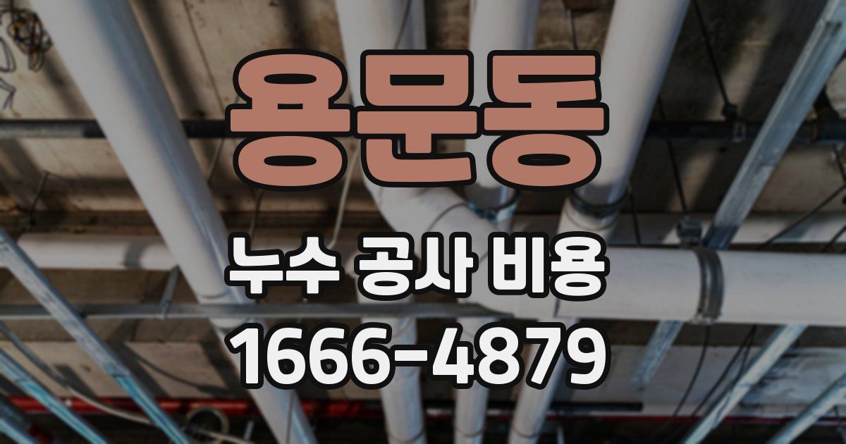 용문동 누수 공사 비용