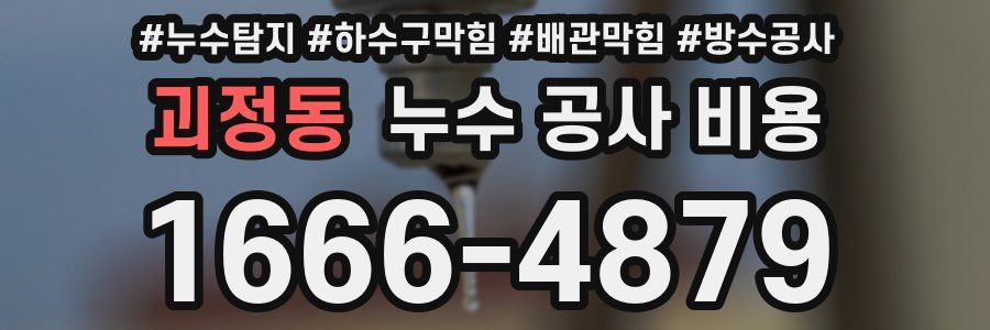 괴정동 누수 공사 비용