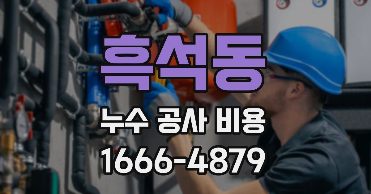 흑석동 누수 공사 비용