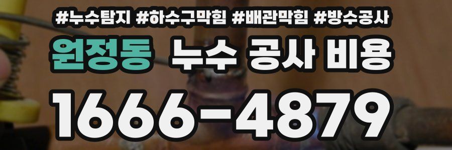 원정동 누수 공사 비용