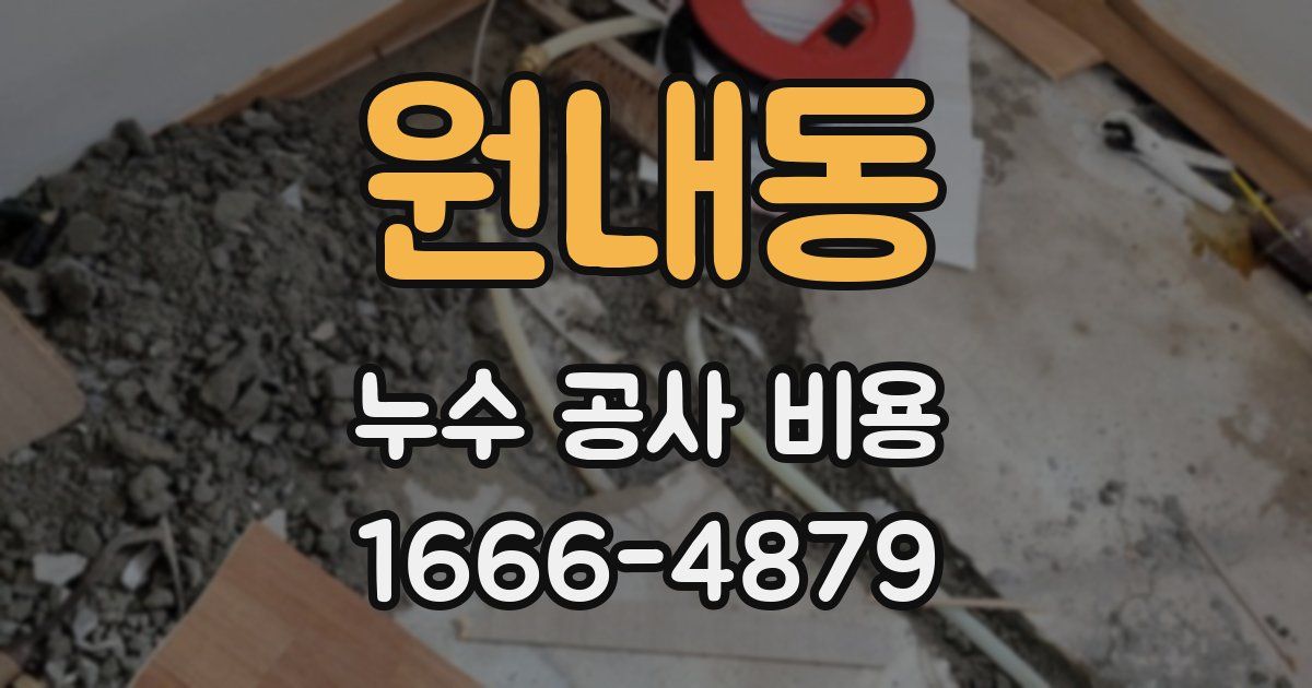 원내동 누수 공사 비용
