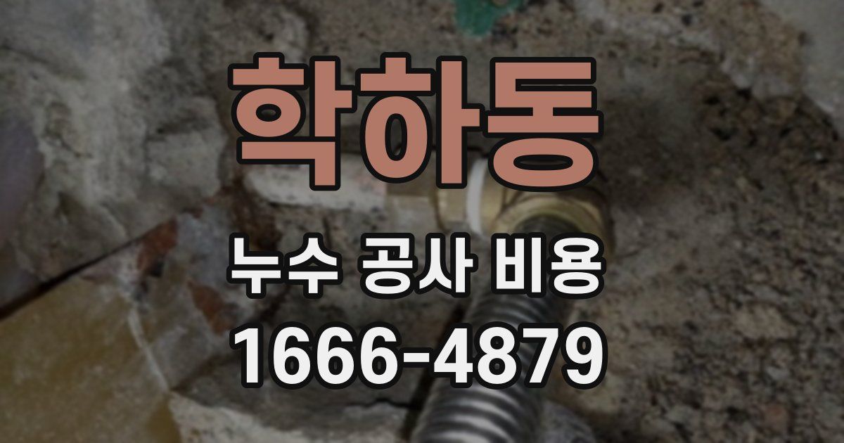 학하동 누수 공사 비용