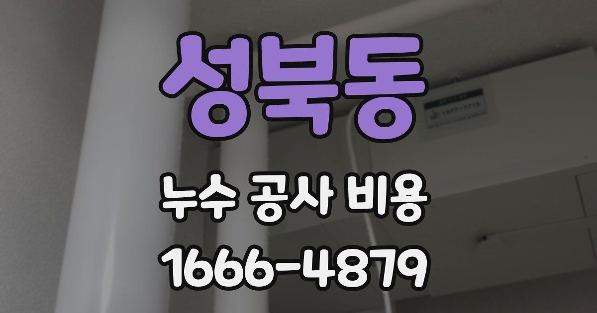 성북동 누수 공사 비용