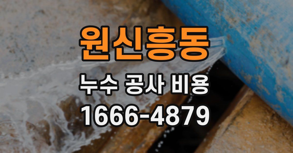 원신흥동 누수 공사 비용