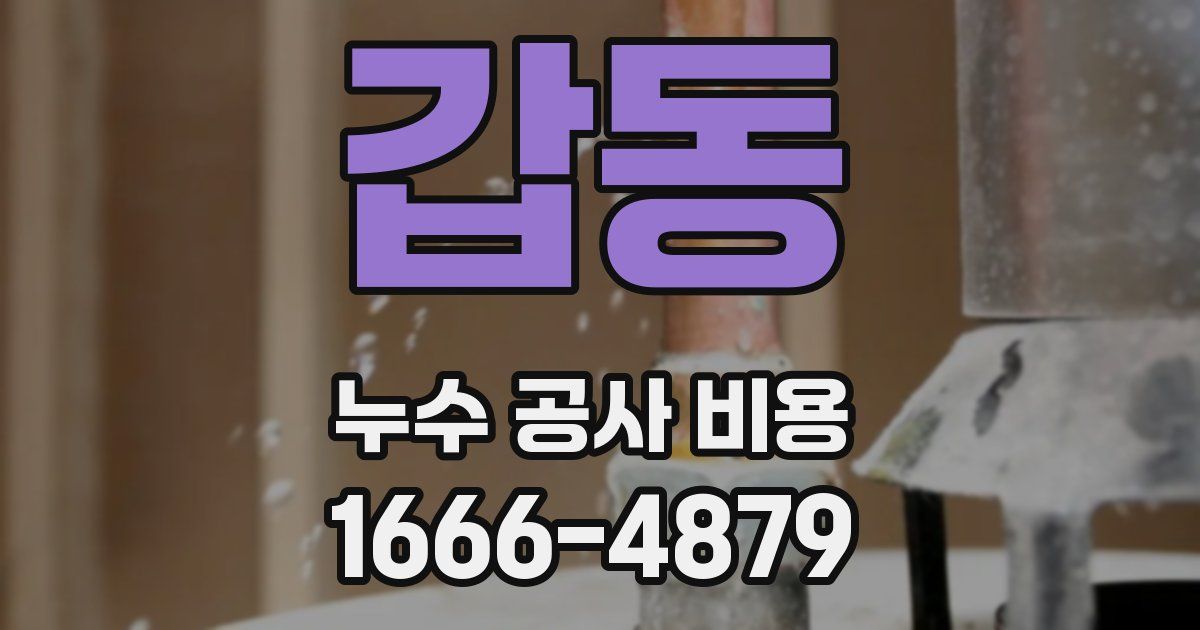 갑동 누수 공사 비용