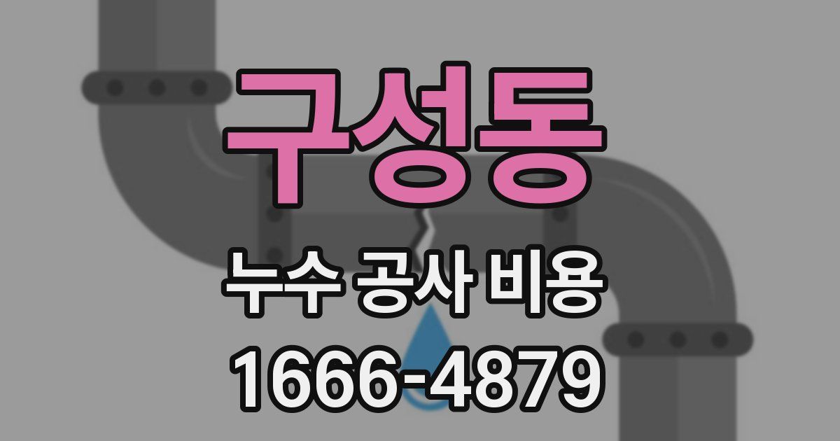 구성동 누수 공사 비용