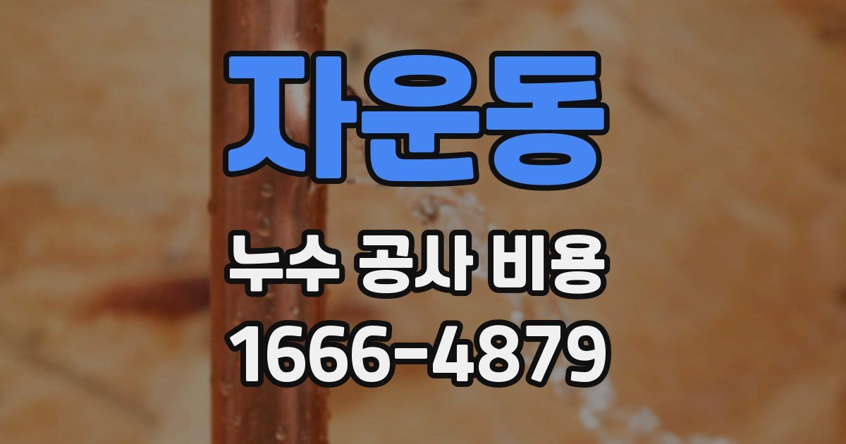 자운동 누수 공사 비용