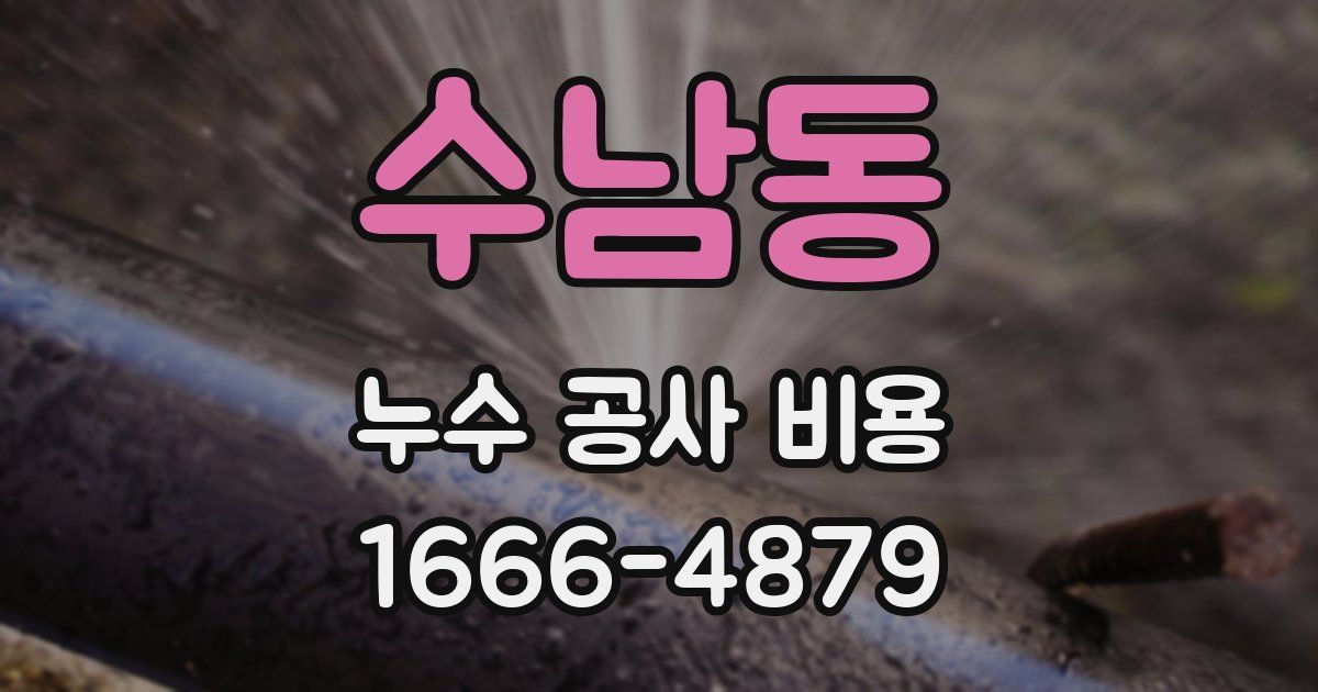 수남동 누수 공사 비용
