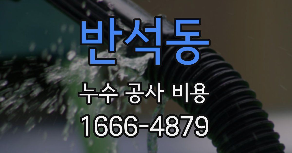 반석동 누수 공사 비용