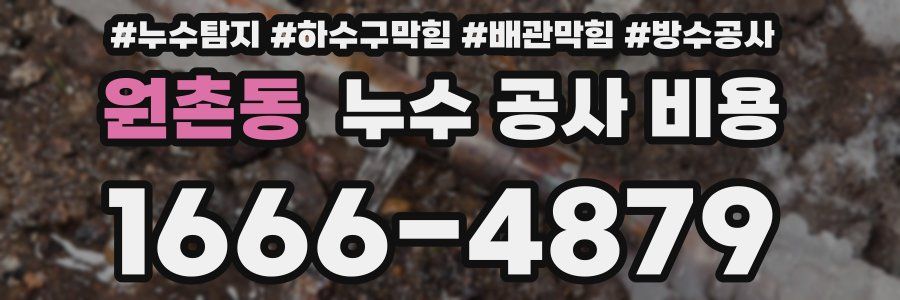 원촌동 누수 공사 비용