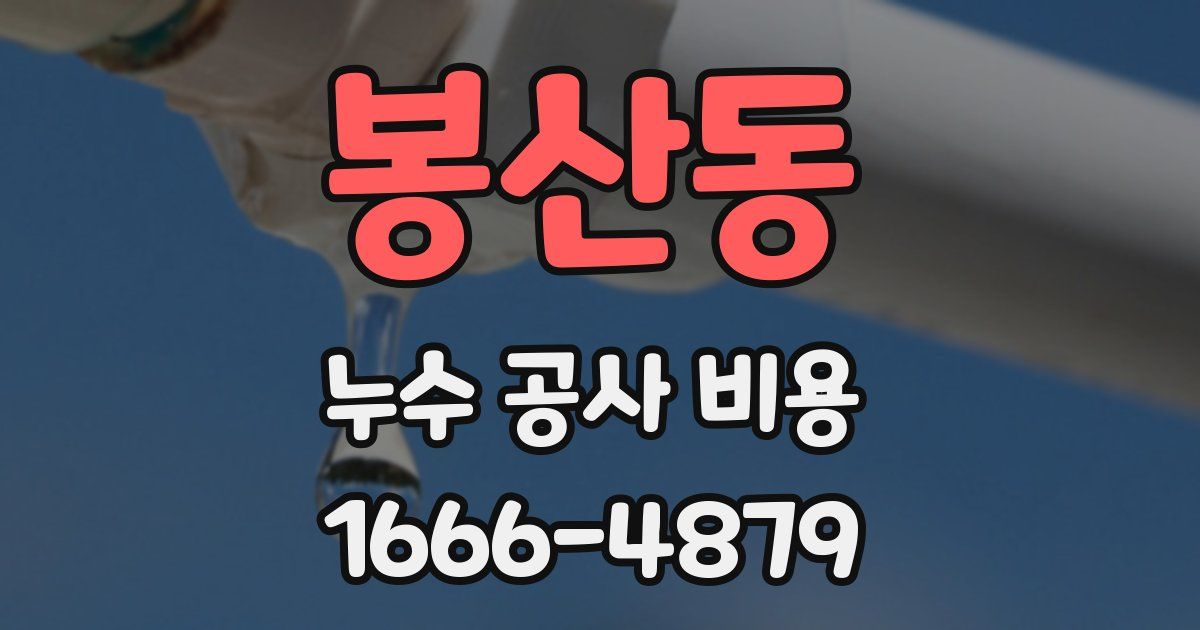 봉산동 누수 공사 비용