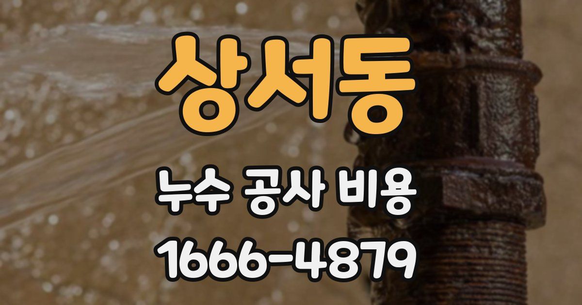 상서동 누수 공사 비용