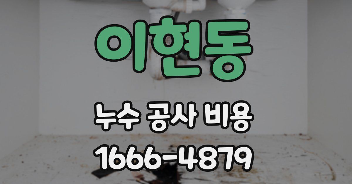 이현동 누수 공사 비용