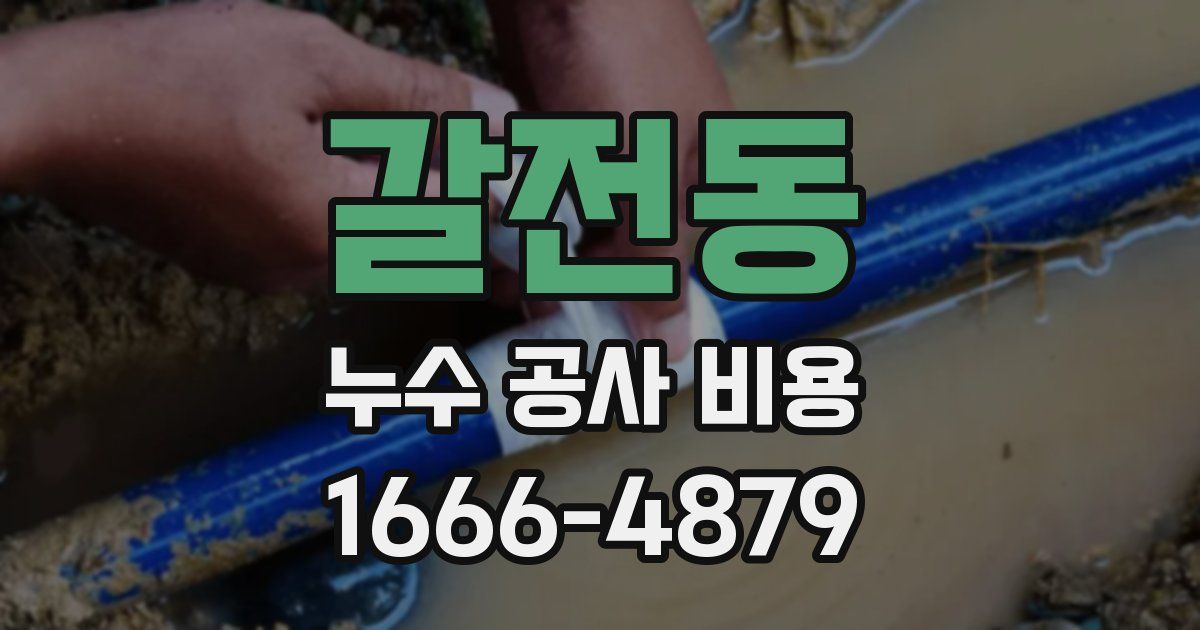 갈전동 누수 공사 비용