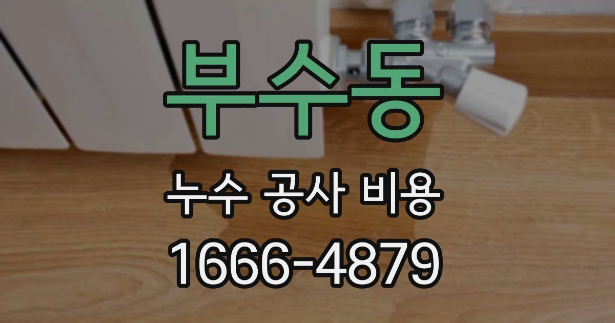 부수동 누수 공사 비용