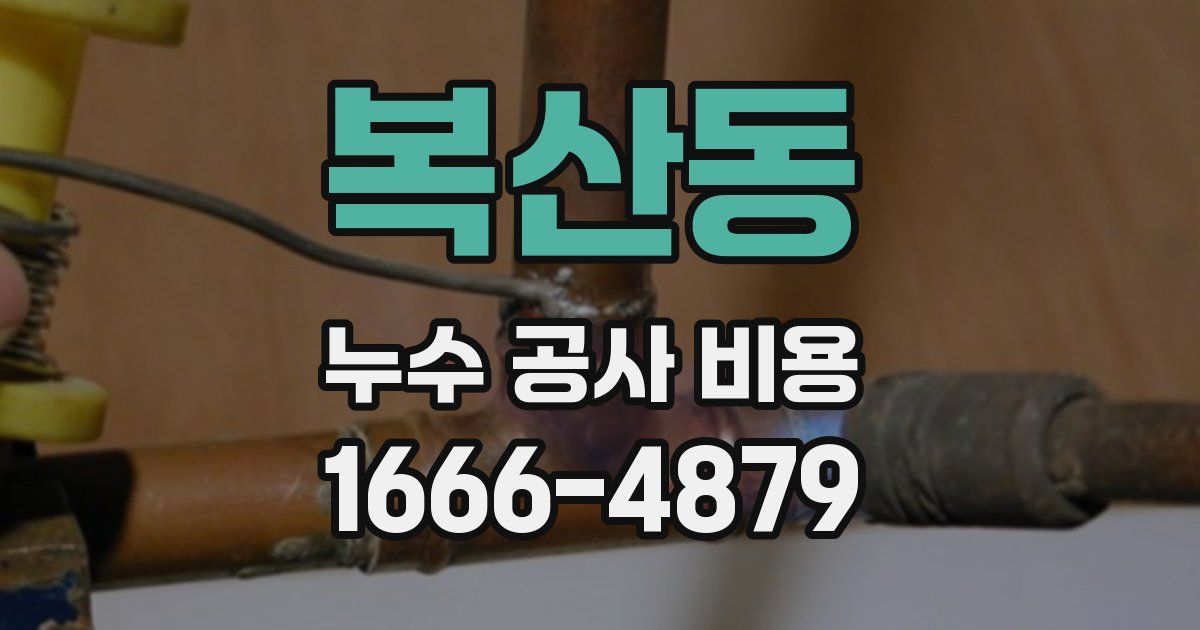 복산동 누수 공사 비용