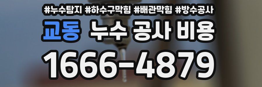 교동 누수 공사 비용