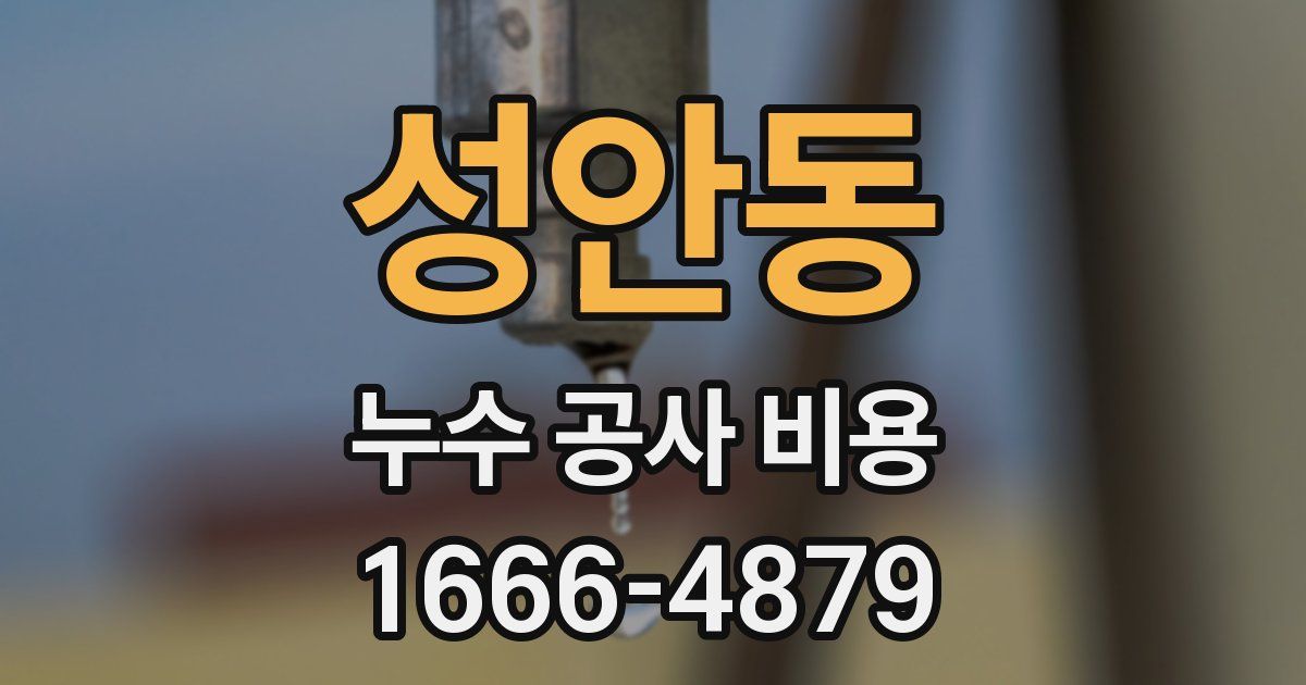 성안동 누수 공사 비용