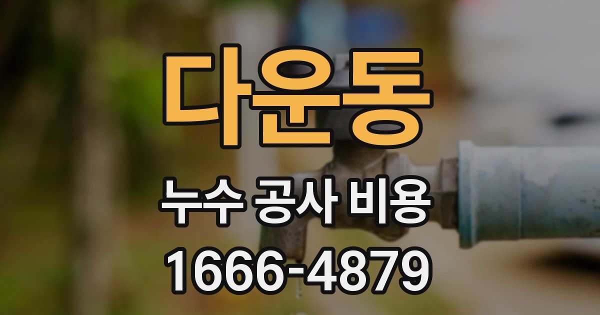 다운동 누수 공사 비용