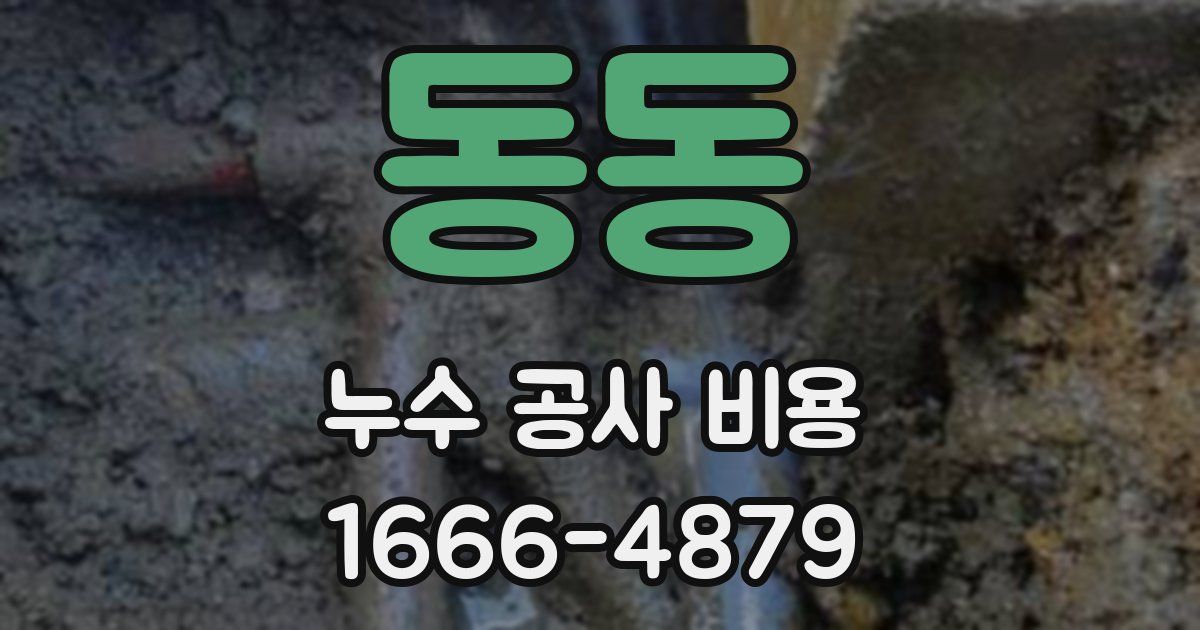 동동 누수 공사 비용