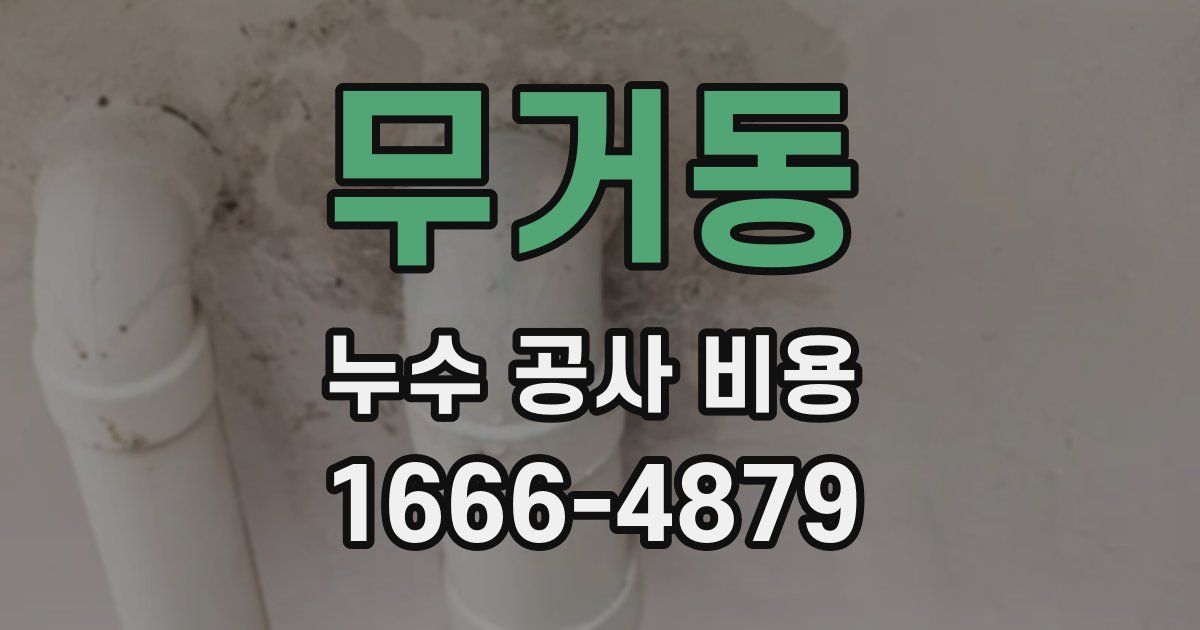 무거동 누수 공사 비용