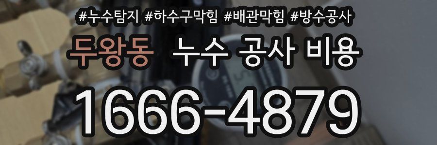 두왕동 누수 공사 비용