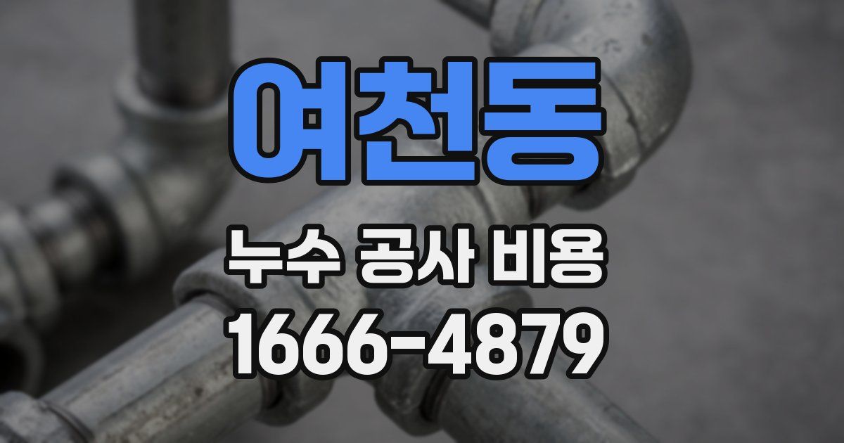 여천동 누수 공사 비용
